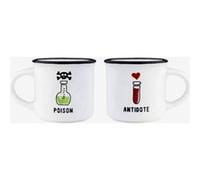 LEGAMI - Espresso For Two, 2 tasses à café en porcelaine New Bone China, capacité 50 ml, thème Poison and Antidote, lavables au lave-vaisselle, utilisables au micro-ondes
