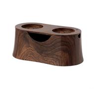 Espresso Knock Box Station de tassage 2 en 1 avec tapis de tamper amovible pour un nettoyage facile Base antidérapante Noir (marron)