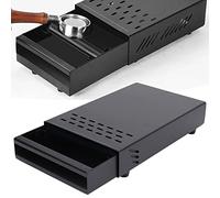 Espresso Knock Box Tiroir, Acier Inoxydable Amovible Café Moulu Knock Conteneur Tiroir Type Café Poudre Miettes BoîTe Café Slag Heurtoir pour Bureau À Domicile Restaurant Café (Le noir)
