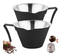 Espresso Mesurer la tasse 2 PCS Espresso Shot tasses de 3, 4 oz en acier inoxydable tasse avec un verre de vitre pour une poignée pour les accessoires à café.