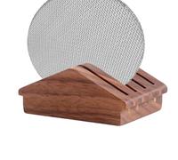 Espresso Puck Filter Screen Storage Rack - Wood 50x42x24.5mm | Coffee Filter Holder, Puck Screen Organizer Stand | Space Saving Filters Paper Storage Display For Espresso Machine Setup