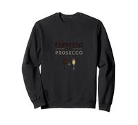 Espresso Puis Prosecco : Chic Cafe Bar Wall Sweatshirt, Unisexe pour Adultes, Noir, M
