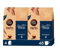 Espresso Signature 48 Dosettes 4x12 Dosettes Compostables Papier Compatible NDG Neo 100% Arabica Intensité 6