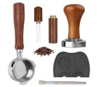 Espresso Tamper, 51 mm Presse à Café en Acier Inoxydable Barista, 51mm Filtre Portable Sans Fond, kit d'accessoires pour Barista avec Agitateur de Café Espresso, Tapis de bourrage à Expresso