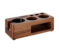 Espresso Tamping Station - Non Slip Organizer for Coffee Tools | Wood with Beech Sapele Walnut Styles, Compact Tamper Holder, Dorm, Kitchen, Apartment, Home Dining Room, Shop Bar and Brewing Accessory