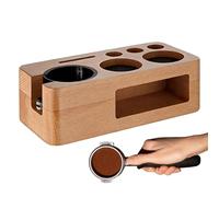 Espresso Tamping Station - Non Slip Organizer for Coffee Tools | Wood with Beech Sapele Walnut Styles, Compact Tamper Holder, Dorm, Kitchen, Apartment, Home Dining Room, Shop Bar and Brewing Accessory