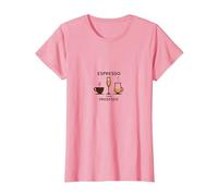 Espresso Then Prosecco Funny Coffee Wine Lovers T-Shirt, Femme, Rose, 3XL