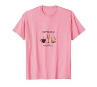 Espresso Then Prosecco Funny Coffee Wine Lovers T-Shirt, Homme, Rose, 3XL