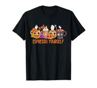 Espresso Yourself Cute Ghost Fall Pumpkin Coffee Halloween T-Shirt