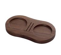 espressoo - Support pour tamper le café avec support en bois, tapis antidérapant | Accessoire baristaa pour un tassage sûr, base de comptoir compacte, 16,57 x 8,6 cm, repose-tampon stable pour la