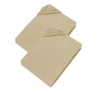 Esprit 2X Drap Housse 180x200 Coton Beige - Drap-Housse 200x220 Bonnet 30 cm - Housse de Couette 200x200 pour Matelas jusqu'à 30cm - certifié Oeko-Tex - Linge de Lit pour Maison - Confortable