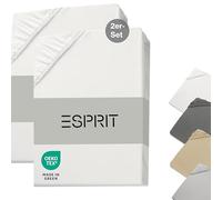 Esprit 2X Drap Housse 180x200 Coton Blanc - Drap-Housse 200x220 Bonnet 30 cm - Housse de Couette 200x200 pour Matelas jusqu'à 30cm - certifié Oeko-Tex - Linge de Lit pour Maison - Confortable