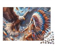 Esprit Amérindien Puzzle 1000 Pièces Carton Premium pour Couples, Puzzle De Concentration, Temps De Loisir en Intérieur, pour Nouveaux Propriétaires 70x50cm/1000pcs