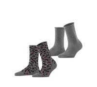 ESPRIT Art Pattern Multipack W So coton fantaisie 2 paires, Chaussettes Femme, Gris Light Grey 3400, 39-42
