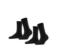 ESPRIT Basic Easy Multipack W So coton unies lot de 2 paires, Chaussettes Femme, Noir Black 3000, 35-38
