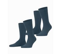 ESPRIT Basic Uni 2-Pack M SO coton unies lot de 2 paires, Chaussettes Homme, Vert (Peacock 6382), 43-46