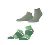 ESPRIT Bold Stripes Multipack M Sn coton fantaisie 2 paires, Chaussettes basses Homme, Vert Frosty Grey 7180, 43-46