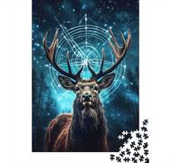 Esprit Cerf Mystique Puzzle Adulte 1000 Pièces pour Adultes Jeu Difficile Stimulant Classique Cadeau Femme Homme 70x50cm/1000pcs