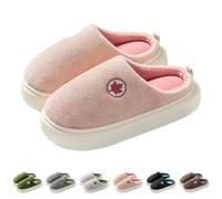 Esprit Chaussons en peluche pour femme - Fermés et moelleux - En coton chaud - Chaussons douillets thermiques - Larges pieds - Chaussons en feutre - Antidérapants, gris foncé, 36 EU