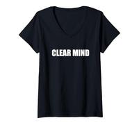 Esprit Clair T-Shirt avec Col en V, Femme, Noir, S