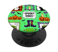 Esprit Coquette Halloween Jack O'Lantern Boo Crew PopSockets PopGrip Adhésif