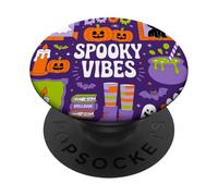 Esprit Coquette Halloween Jack O'Lantern Boo Crew PopSockets PopGrip Adhésif