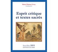Esprit critique et textes sacrés - Marie-Thérèse Urvoy - De Paris - broché - Essai