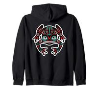 Esprit de Communication avec Totem de Grenouille de Style Nord-Ouest du Pacifique Sweat à Capuche