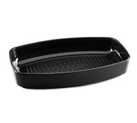 ESPRIT DE CUISINE - Plat À Four Poisson En Céramique - Cuisson Homogène - Émail Résistant Aux Rayures - Facile À Nettoyer - Made in France - 4,2L - 40x25x6,5cm Extérieur - Fusain Mat Noir