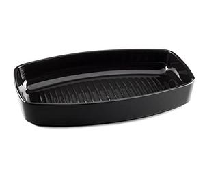 ESPRIT DE CUISINE - Plat À Four Poisson En Céramique - Cuisson Homogène - Émail Résistant Aux Rayures - Facile À Nettoyer - Made in France - 4,2L - 40x25x6,5cm Extérieur - Fusain Mat Noir