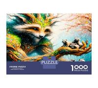 Esprit de l'arbre Renard 1000 Pièces Coffret Puzzle Magie enchantée des Bois Puzzle Classique Carton Solide - Ultra Dur pour Couples, Top Noté, Activité Parfaite À La Maison 70x50cm/1000pcs