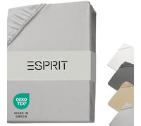 Esprit Drap Housse 160 x 200 Coton Gris - Drap-Housse 140x190 Bonnet 30 - Housse de Couette 140x200 pour Matelas jusqu'à 30cm - certifié Oeko-Tex - Linge de Lit pour Maison - Doux et Confortable