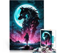 Esprit du Loup épique et Guerrier Puzzle 1000 pièces pour Adultes Difficile Difficile Car C'est Un pour Toute la Famille 38x26cm