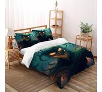 Esprit du Mal Ensemble De Literie Diable Set Housse De Couette 3 Pièces pour Jeunes -Couette avec Fermetures Éclair King（220x240cm）