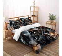 Esprit du Mal - Parure De Lit Diable Housse De Couette À 3 Pièces Garcons Et Filles -2 avec Taie d'oreiller(50 * 75) Super King（260x220cm）