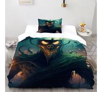 Esprit du Mal - Parure De Lit Diable Housse De Couette Microfibre 2 Pièces pour Jeunes 1 avec Taie d'oreiller(50 * 75) Single（135x200cm）