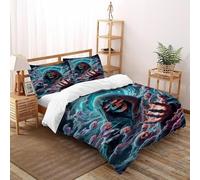 Esprit du Mal - Parure De Lit Squelette Set Housse De Couette 3 Pièces Garcons Et Filles -2 Taie d'oreiller(50 * 75) King（220x240cm）