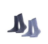 ESPRIT Easy Rib 2-Pack Chaussettes Femme Coton Lyocell Multicolore Unies Coupe Mi-Mollet Lot De 2 Paires