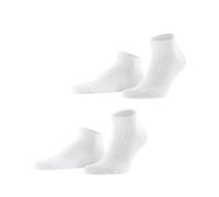 ESPRIT Easy Rib 2-Pack M SN coton unies lot de 2 paires, Chaussettes basses Homme, Blanc (White 2000), 43-46