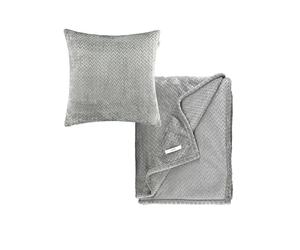 Esprit Ensemble de couverture de qualité supérieure - Couverture douillette 140 x 190 cm + taie d'oreiller 45 x 45 cm - Certifié Oeko-TEX - Avec housse de coussin décorative - Pour canapé moelleux -