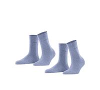 ESPRIT Basic Easy Multipack W So coton unies lot de 2 paires, Chaussettes Femme, Bleu Jeans 6458, 35-38