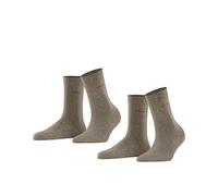 ESPRIT Basic Easy Multipack W So coton unies lot de 2 paires, Chaussettes Femme, Marron Nutmeg Melange 5410, 39-42