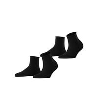 ESPRIT Basic Pure Multipack W Sso coton unies lot de 2 paires, Chaussettes Femme, Noir Black 3000, 35-38
