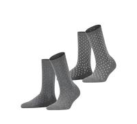 ESPRIT Fine Dot Multipack W So coton fantaisie lot de 2 paires, Chaussettes Femme, Gris Light Grey Melange 3390, 35-38