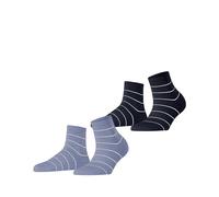 ESPRIT Fine Line Multipack W Sso coton fantaisie lot de 2 paires, Chaussettes Femme, Multicolore Blau 0020, 35-38