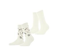 ESPRIT Femme Flower Rib Multipack W So Coton Fantaisie Chaussettes, Blanc Off-White 2040, 39-42 EU