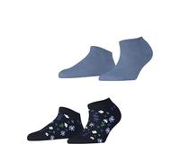 ESPRIT Femme Flowers Multipack W Sn Coton Fantaisie Chaussettes De Sport, Bleu Blue Navy 0100, 35-38 EU