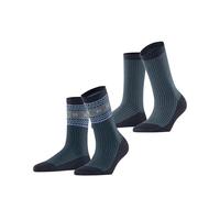 ESPRIT femme Scandi 2-Pack chaussettes respirantes régulation climatique anti-odeur durables coton laine mi-mollet motif fantaisie lot de 2 paires