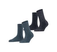 ESPRIT Shimmer Multipack W So coton fantaisie lot de 2 paires, Chaussettes Femme, Bleu Blue Mix 0040, 35-38
