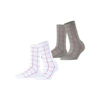 ESPRIT femme Sketched Grid 2-Pack chaussettes coton respirant